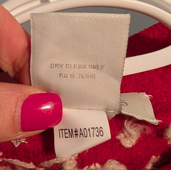 Vintage Appleseed's Women's Red Cardigan 100% Wool Embroidered Feminine Size M - Picture 10 of 14